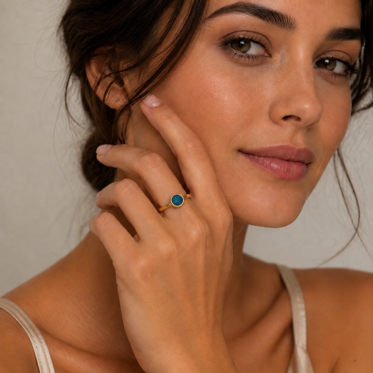 anello in ottone e resina S